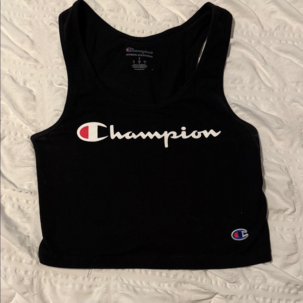 Champion Women's Black Tank Top with Logo